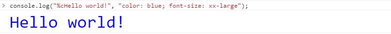 console.log '%cHello world!