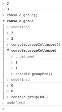 console.groupCollapsed() after.